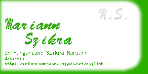 mariann szikra business card